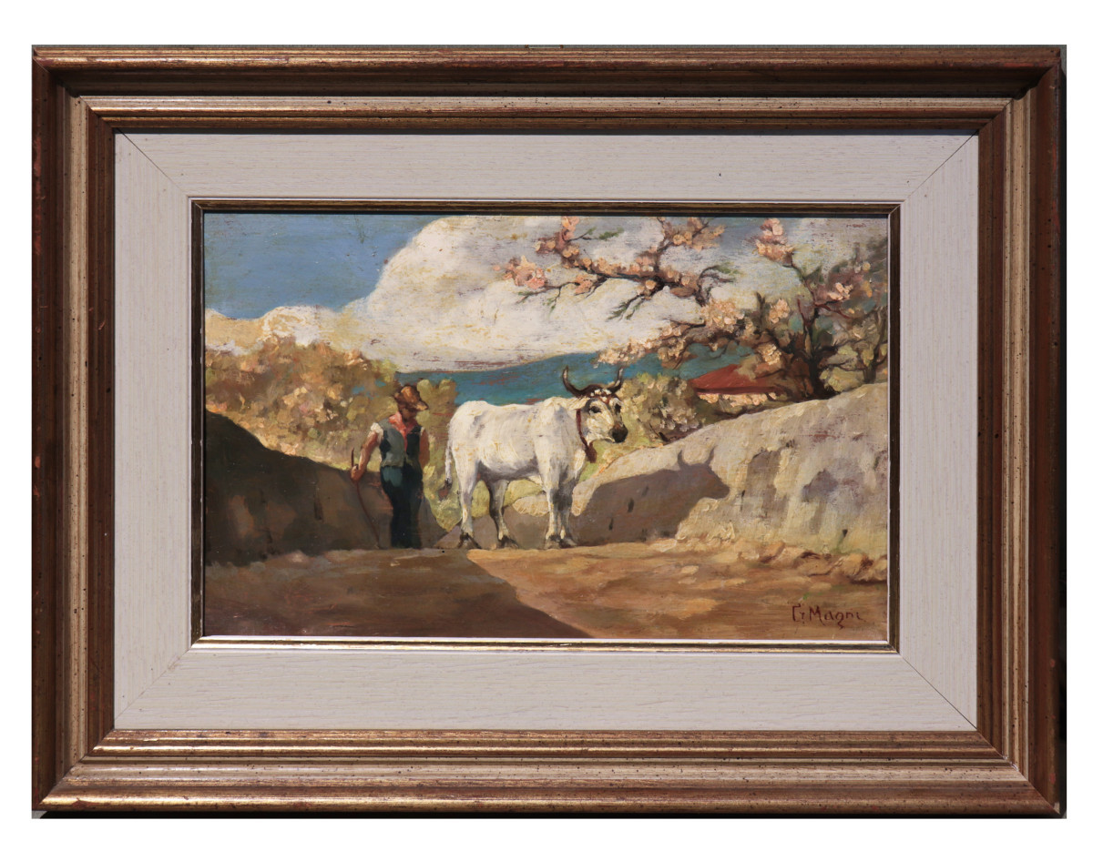 Magni Giuseppe (Pistoia, 1869 - Firenze, 1956) - Scena di campagna