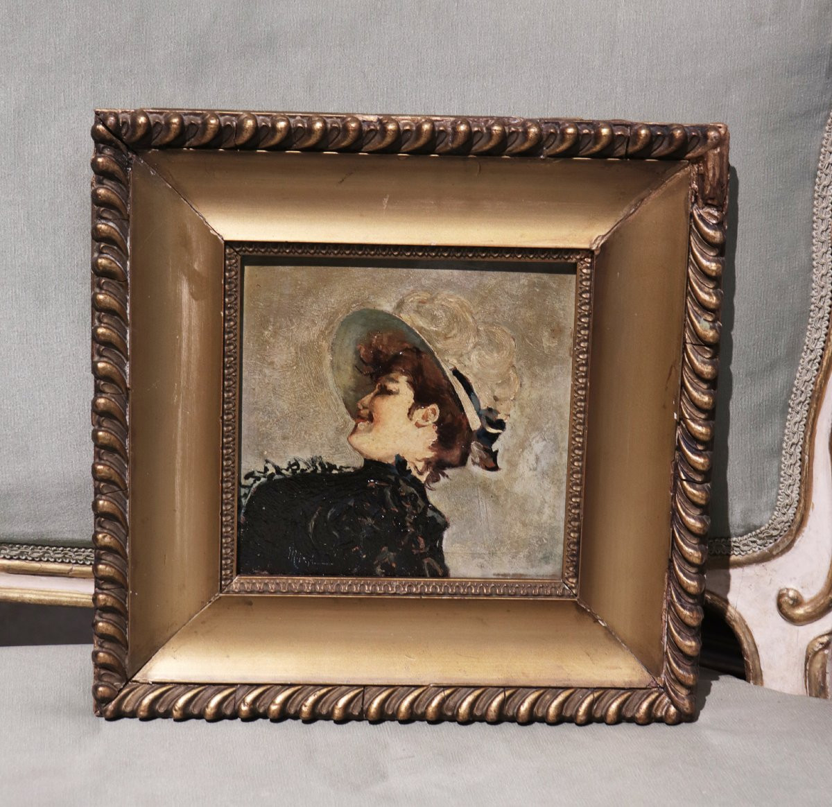 Dipinto: Ritratto di donna, fine '800-photo-4