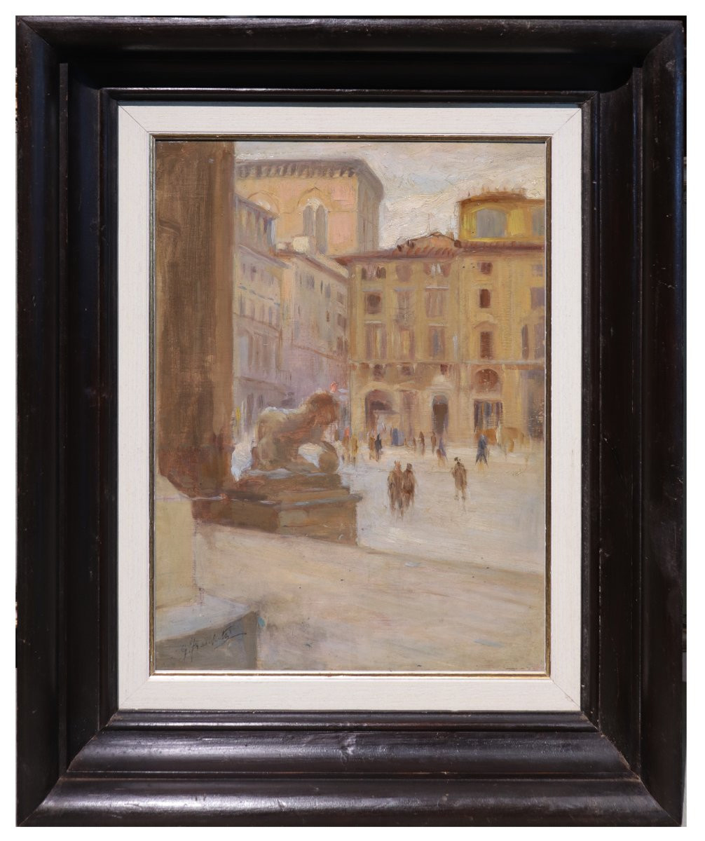 Giuseppe Fraschetti (Firenze 1879 - 1956) 2 Paesaggi Fiorentini-photo-2