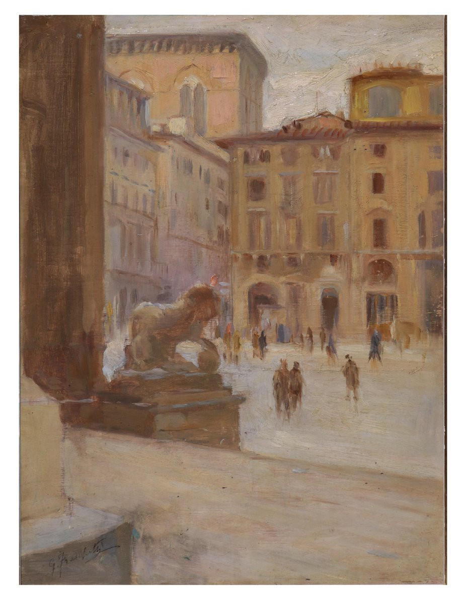 Giuseppe Fraschetti (Firenze 1879 - 1956) 2 Paesaggi Fiorentini-photo-3