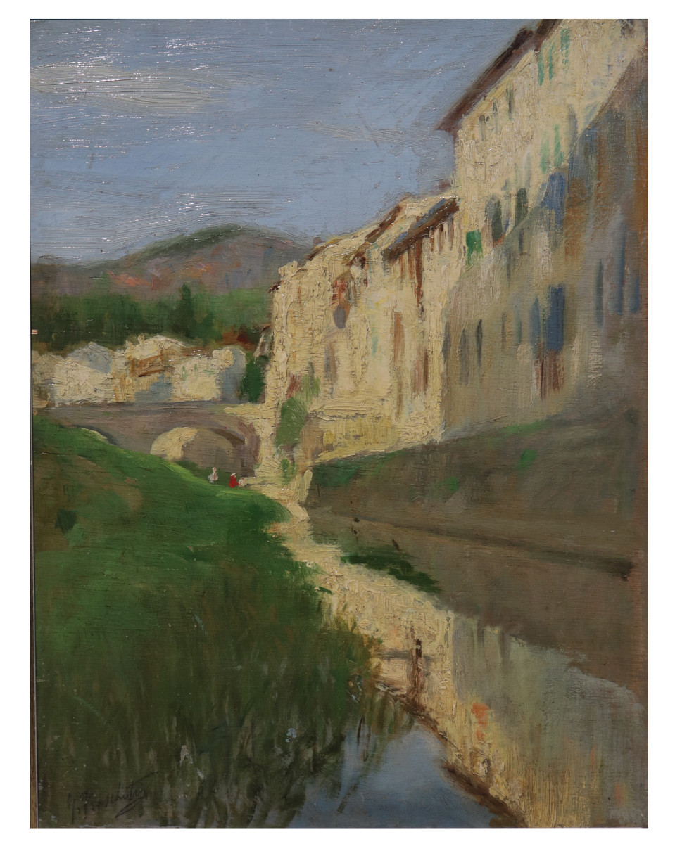 Giuseppe Fraschetti (Firenze 1879 - 1956) 2 Paesaggi Fiorentini-photo-1
