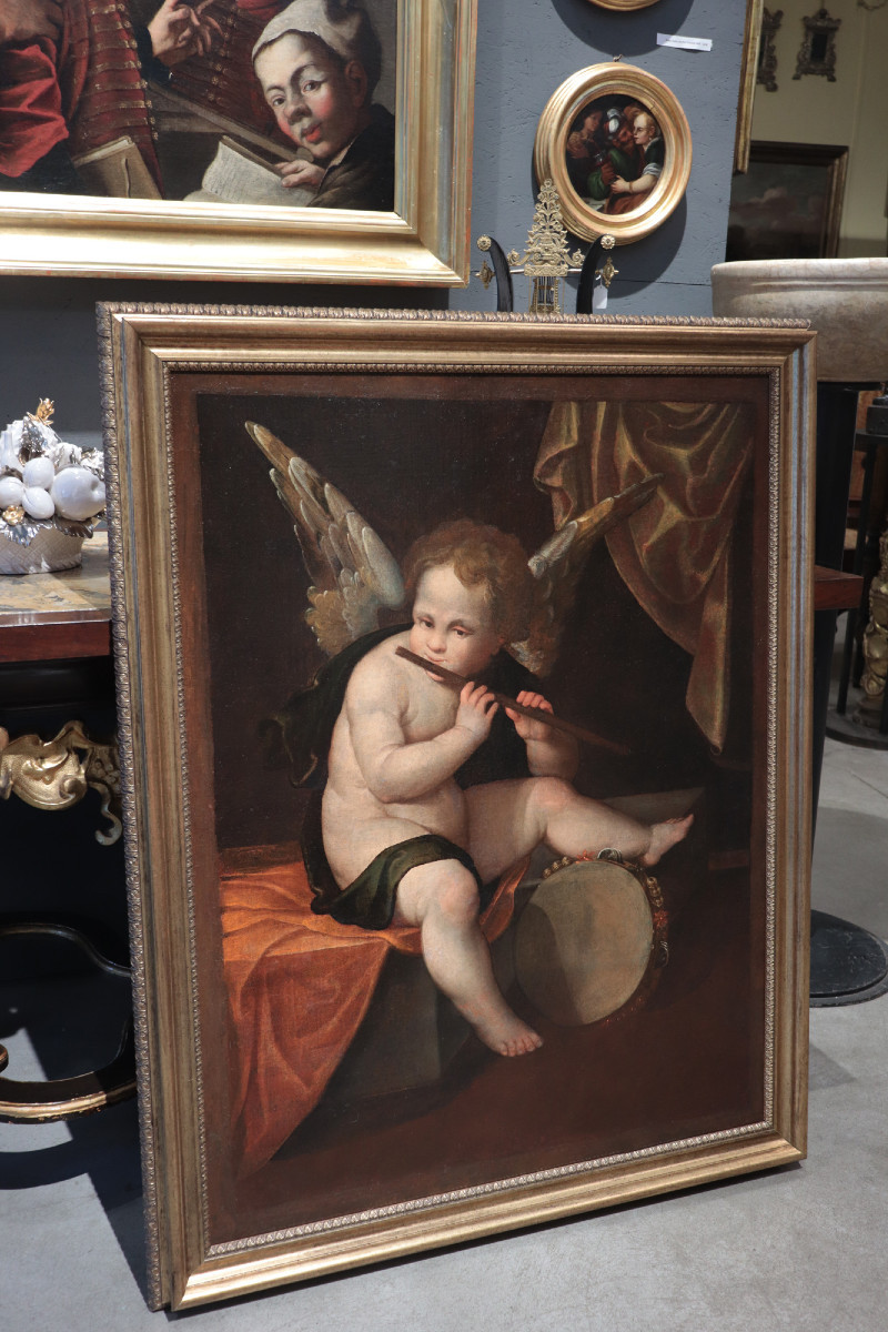 Francesco Vecellio  ( Pieve di Cadore 1475ca - 1560ca) - Angelo Musicante