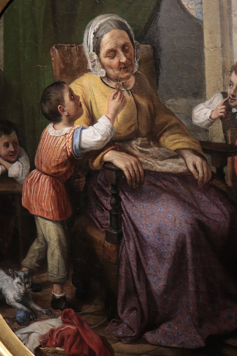 Pittore Italiano, XIX Secolo, Scenetta Familiare-photo-4