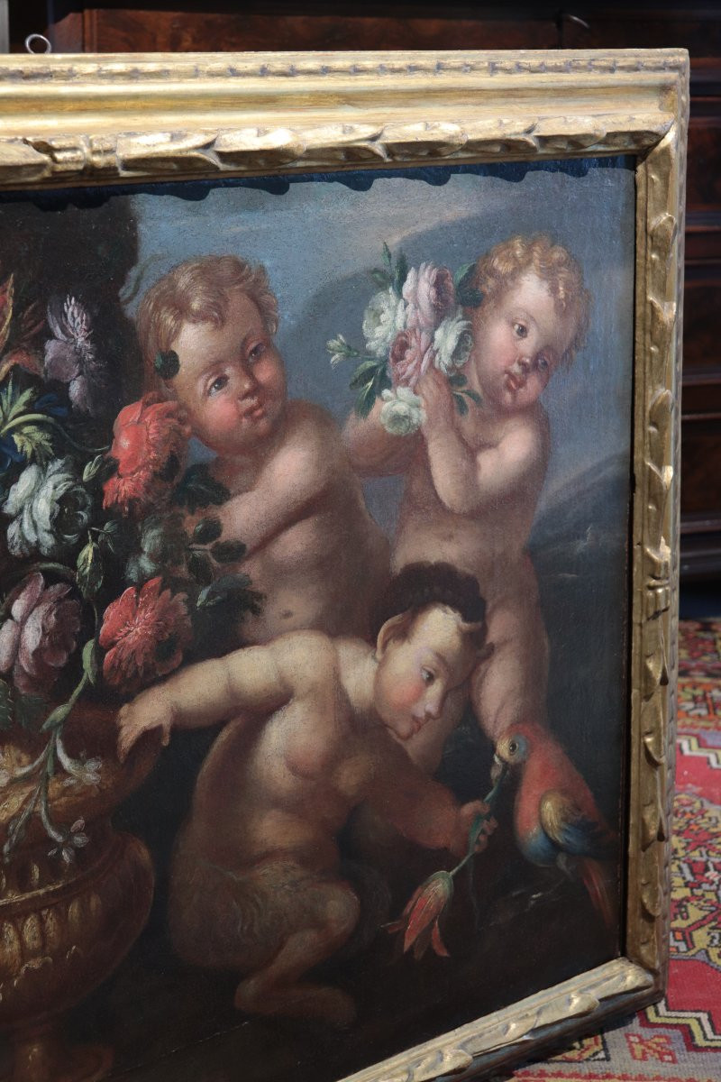 Natura Morta con Putti e fiori, Roma, fine '600-photo-2