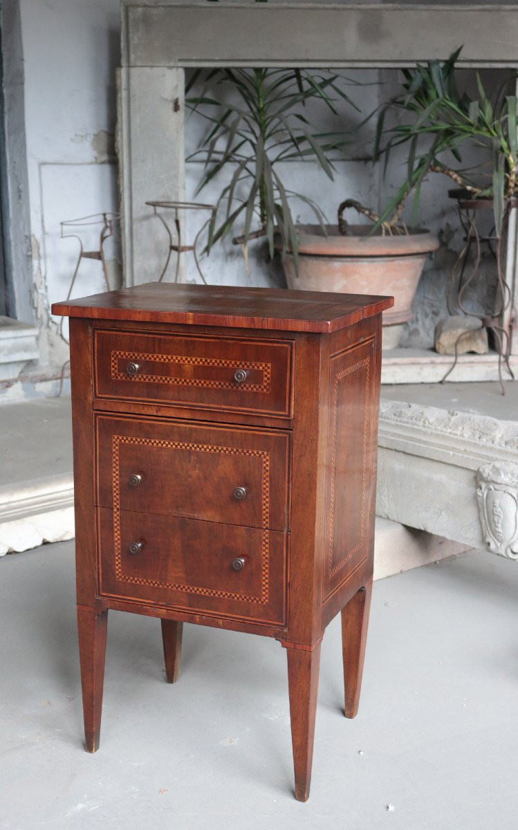 Comodino intarsiato Luigi XVI, Toscana-photo-2