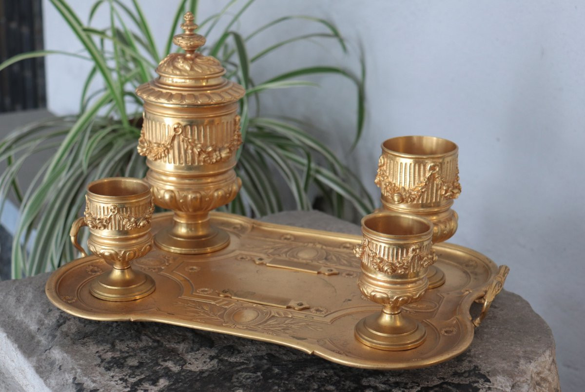 Calamaio in bronzo dorato, Napoleone III-photo-2