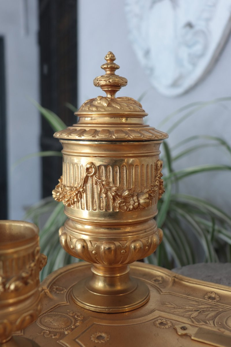Calamaio in bronzo dorato, Napoleone III-photo-3