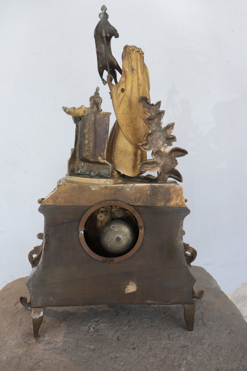 Orologio da tavola in bronzo dorato, Francia, fine '800-photo-2