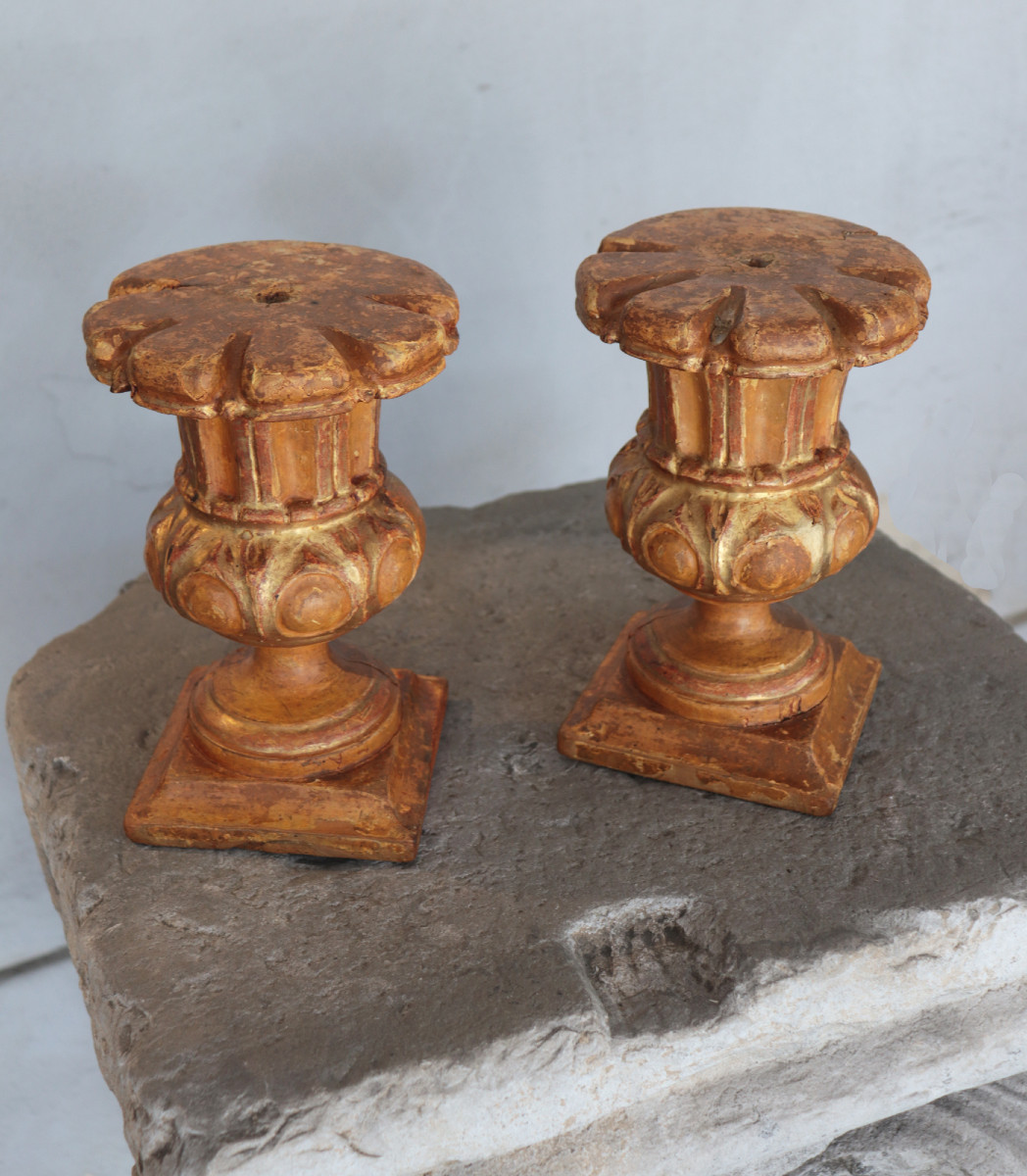 Coppia di vasi dorati Pasquali, Toscana '700