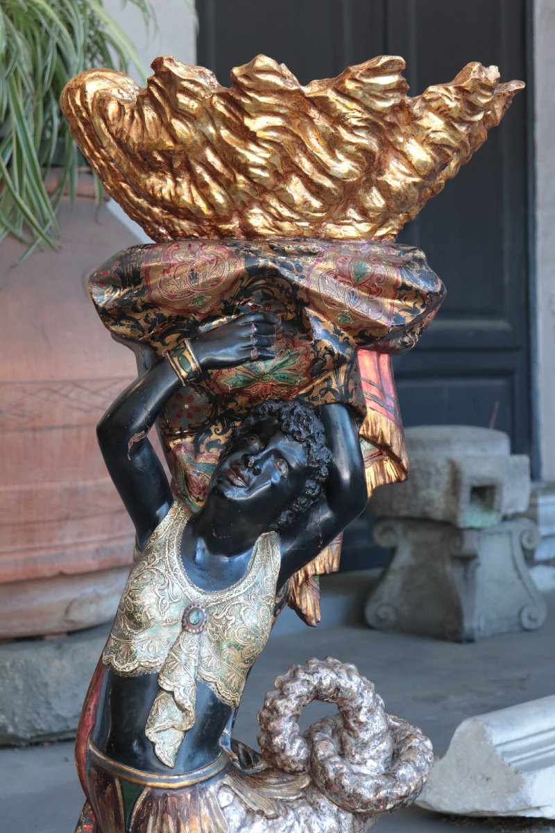 Scultura portafiori "Moro veneziano" fine '800-photo-2