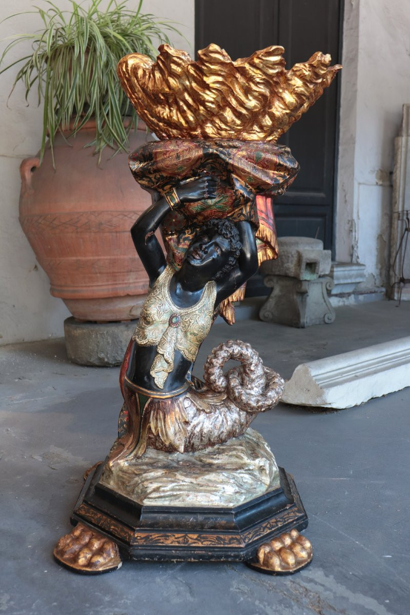 Scultura portafiori "Moro veneziano" fine '800-photo-4