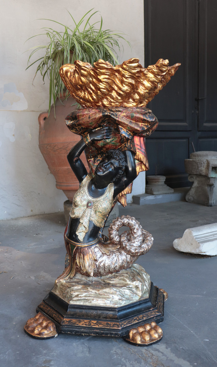Scultura portafiori "Moro veneziano" fine '800