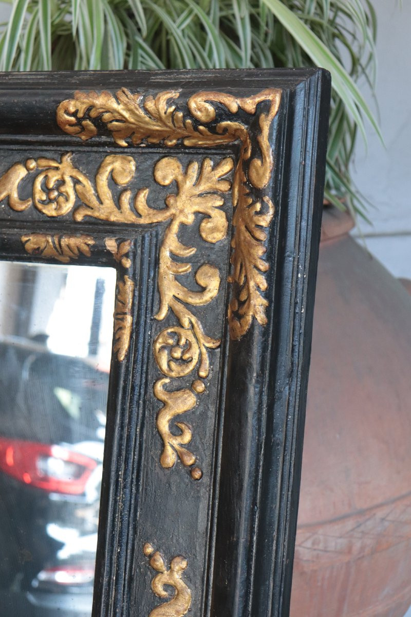 Specchiera nera con decori oro, Toscana, '600-photo-2