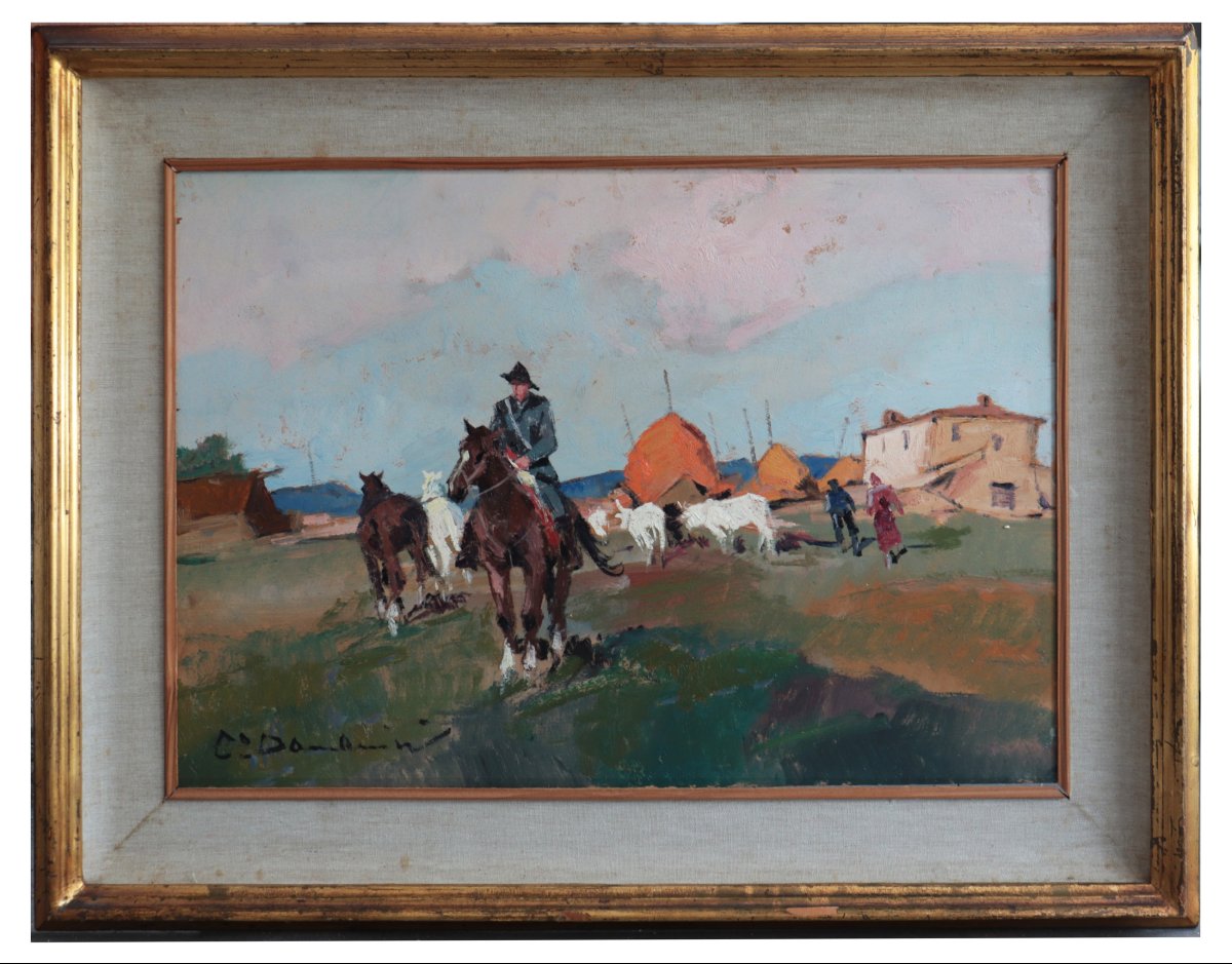 Carlo Domenici - (Livorno 1897 - Portoferraio 1981) - Buttero Maremmano