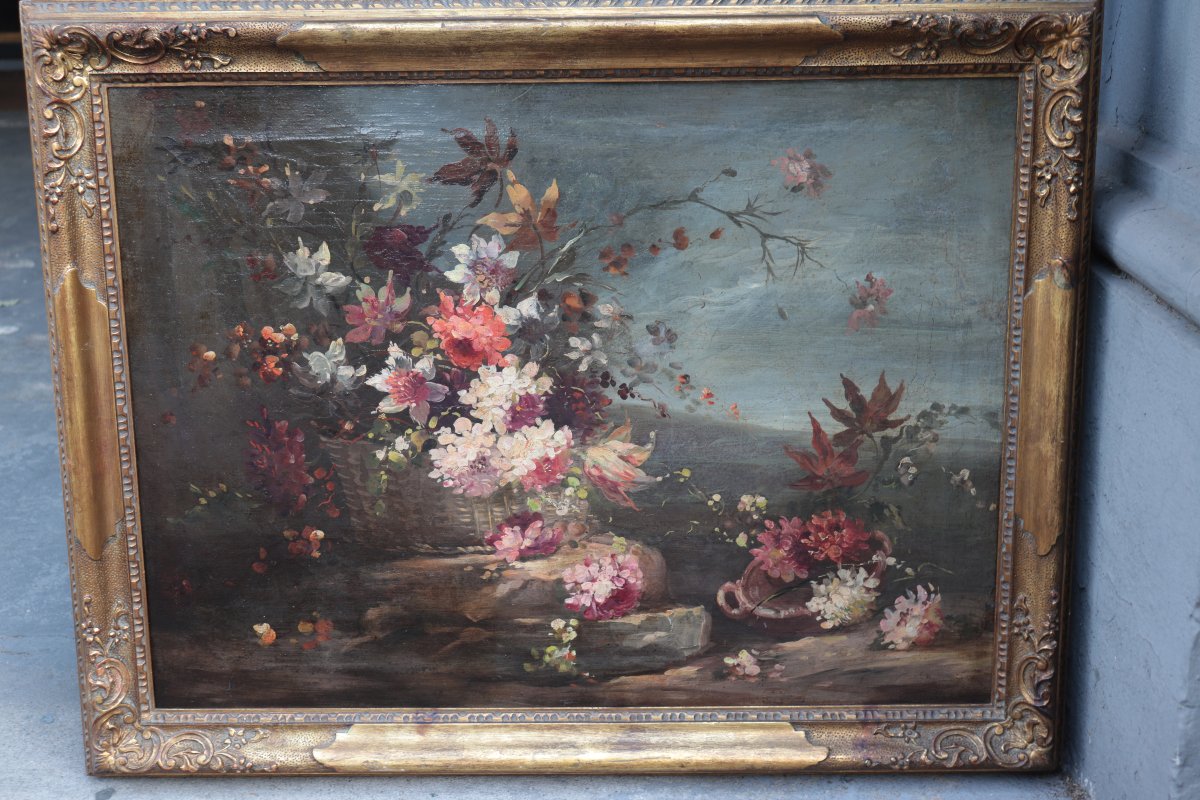 Dipinto Antico: Natura Morta con Fiori, '700-photo-3