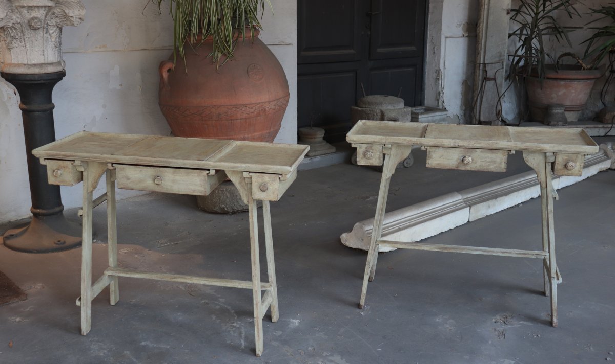 Coppia di Tavolini da lavoro, Toscana, fine '700