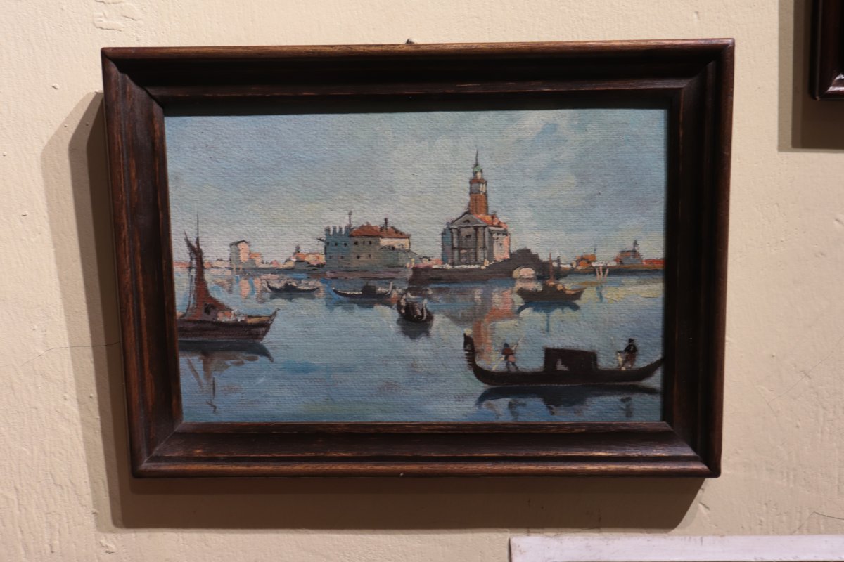 7 Dipinti "Vedute di Venezia", epoca inizi '900-photo-3
