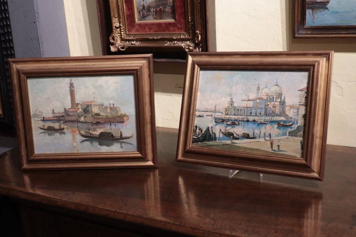 7 Dipinti "Vedute di Venezia", epoca inizi '900-photo-4