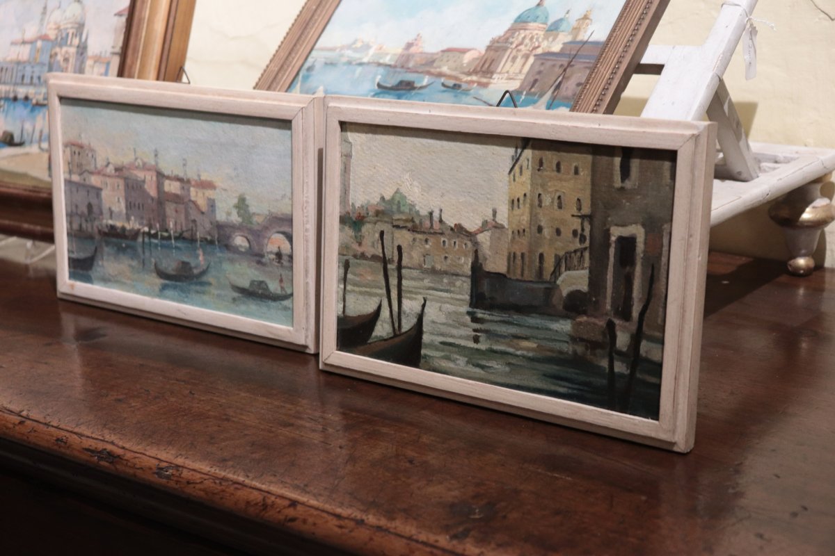 7 Dipinti "Vedute di Venezia", epoca inizi '900-photo-2