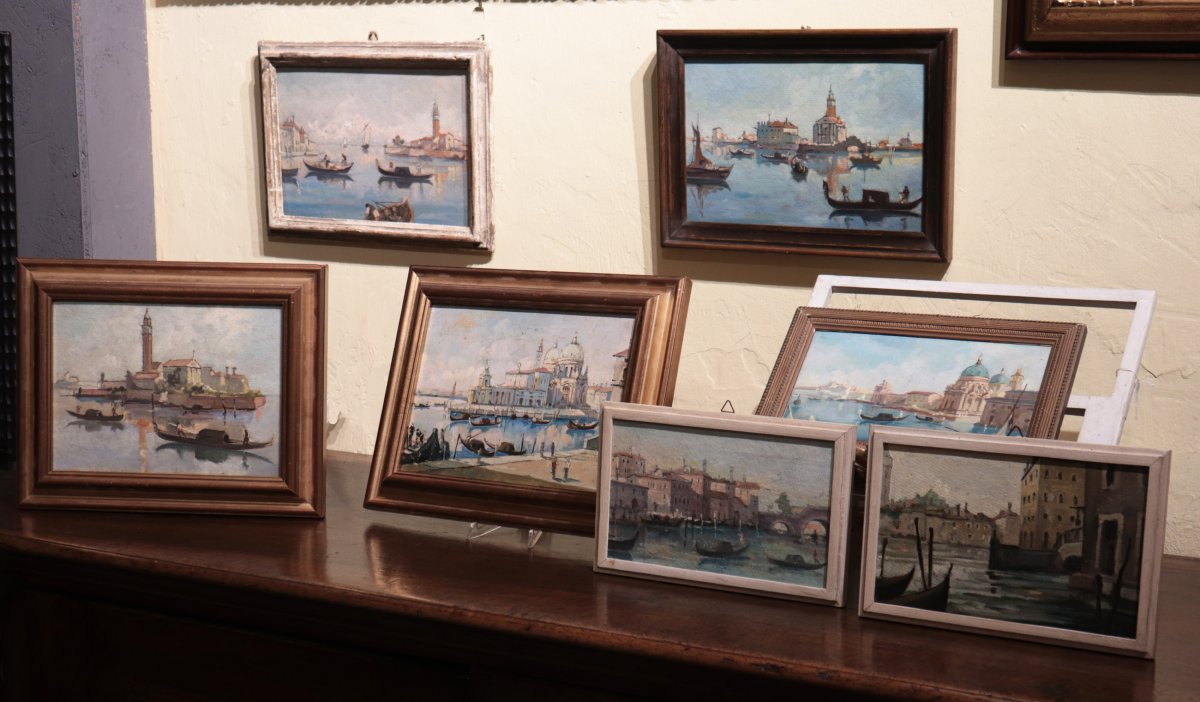 7 Dipinti "Vedute di Venezia", epoca inizi '900