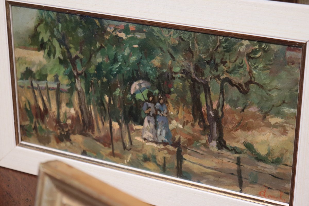 Collezione di 5 Dipinti Post Macchiaioli, Toscana, '900-photo-1