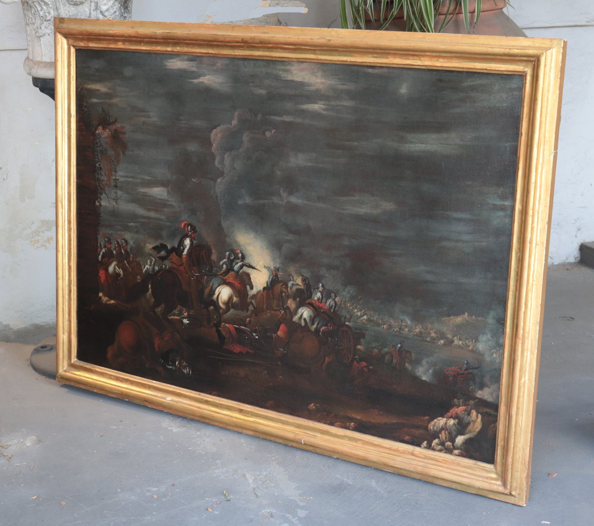 Dipinto antico: Battaglia Notturna, Italia, '600