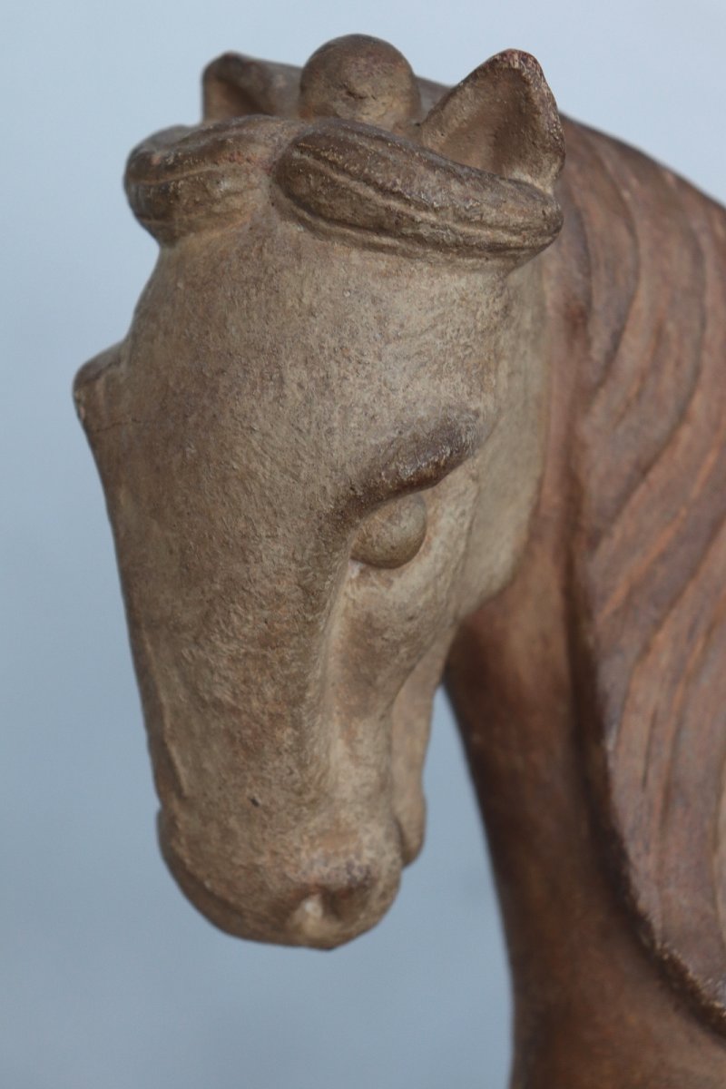 Scultura in Terracotta: Cavallo, Cina fine '800-photo-3