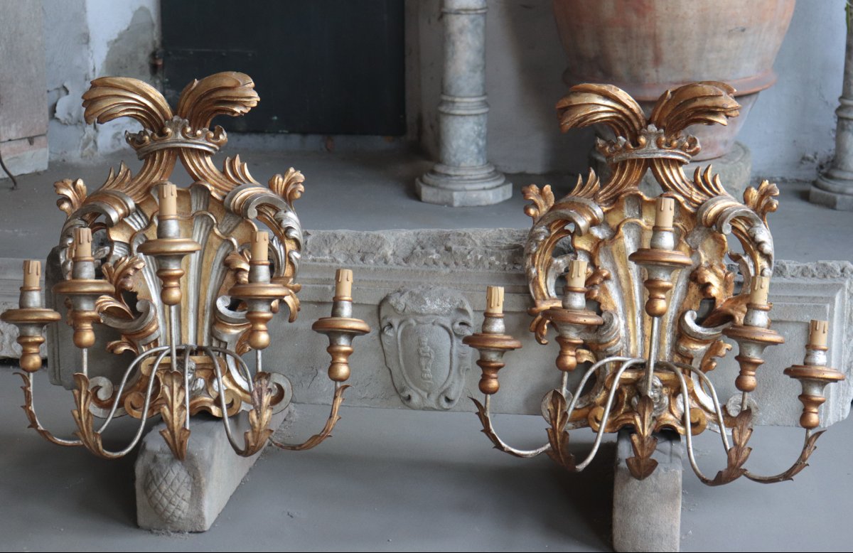 Coppia di Appliques lacca e oro, Toscana, '700-photo-2