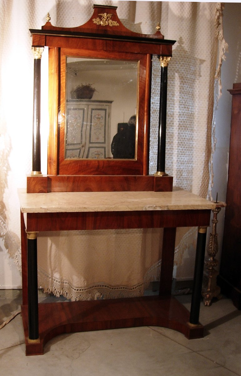 Consolle Impero con specchiera, Toscana, 1800-photo-3