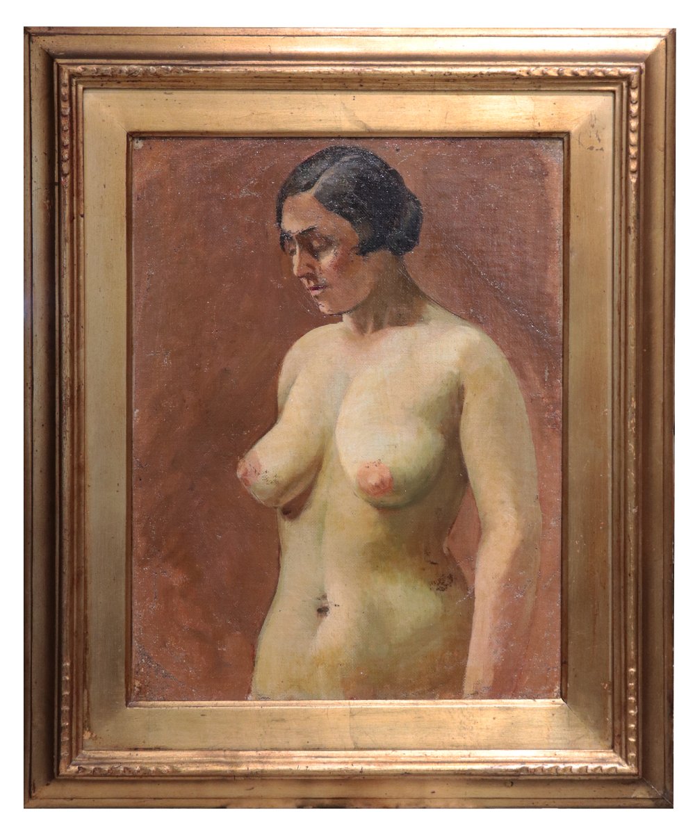 Dipinto ad olio: Nudo Femminile, '900