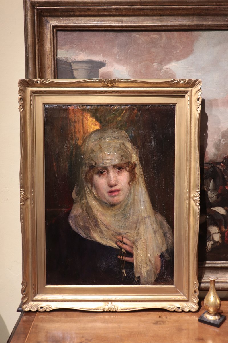 Dipinto ad olio: Ritratto di Signora, Italia, '800-photo-1