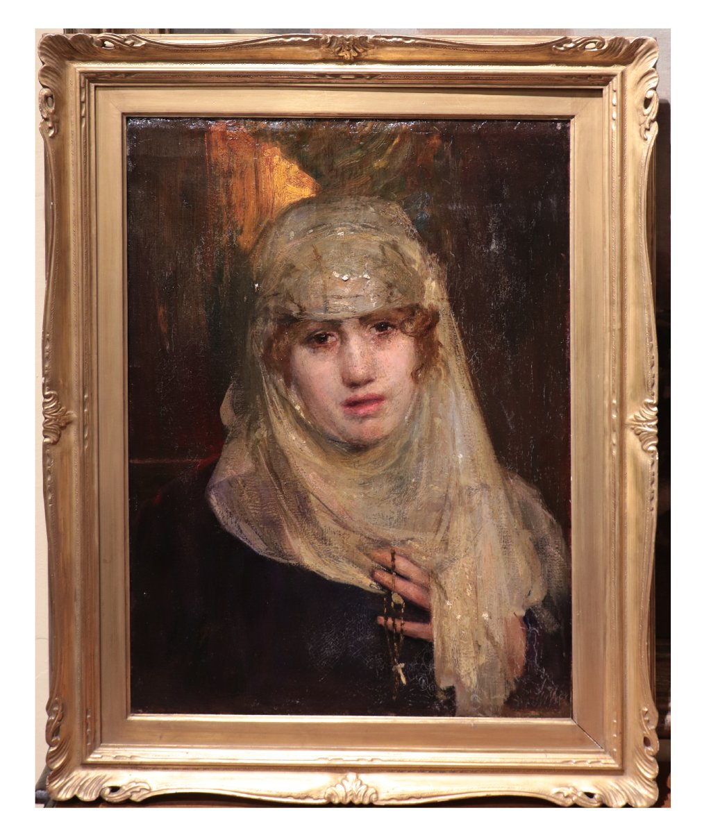 Dipinto ad olio: Ritratto di Signora, Italia, '800