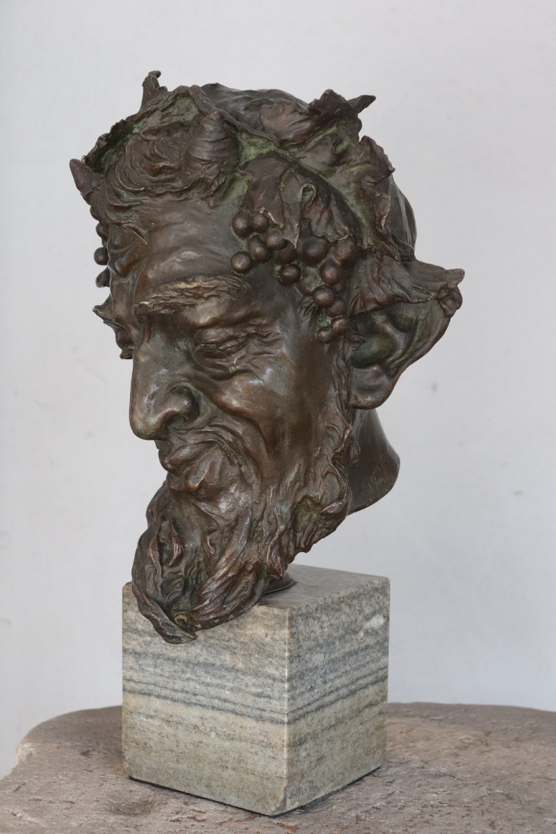 Scultura in bronzo, Testa di bacco, '900-photo-2
