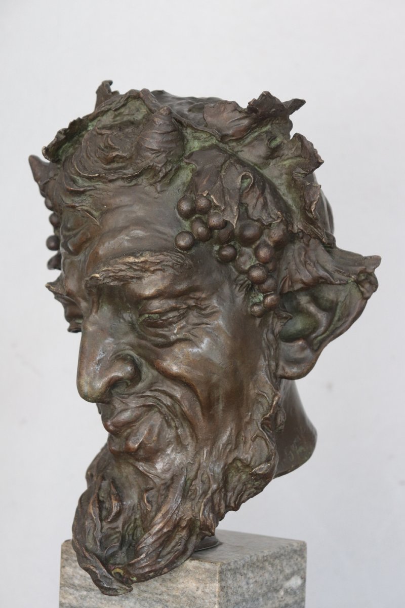 Scultura in bronzo, Testa di bacco, '900-photo-4