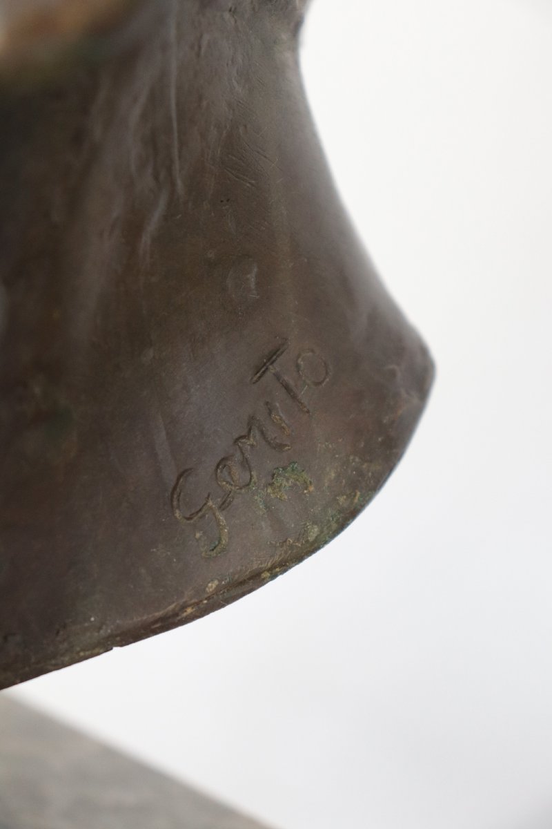 Scultura in bronzo, Testa di bacco, '900-photo-1
