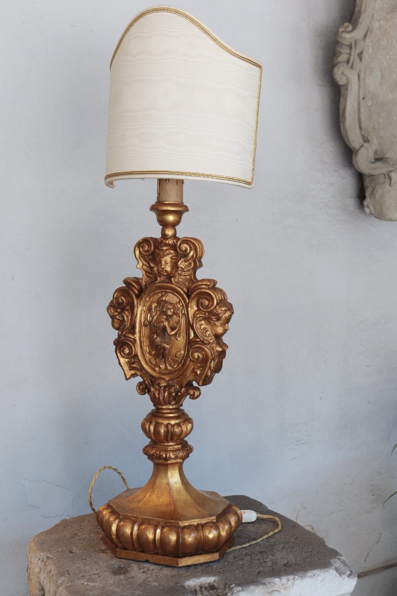 Lampada da tavolo dorata, '900-photo-2