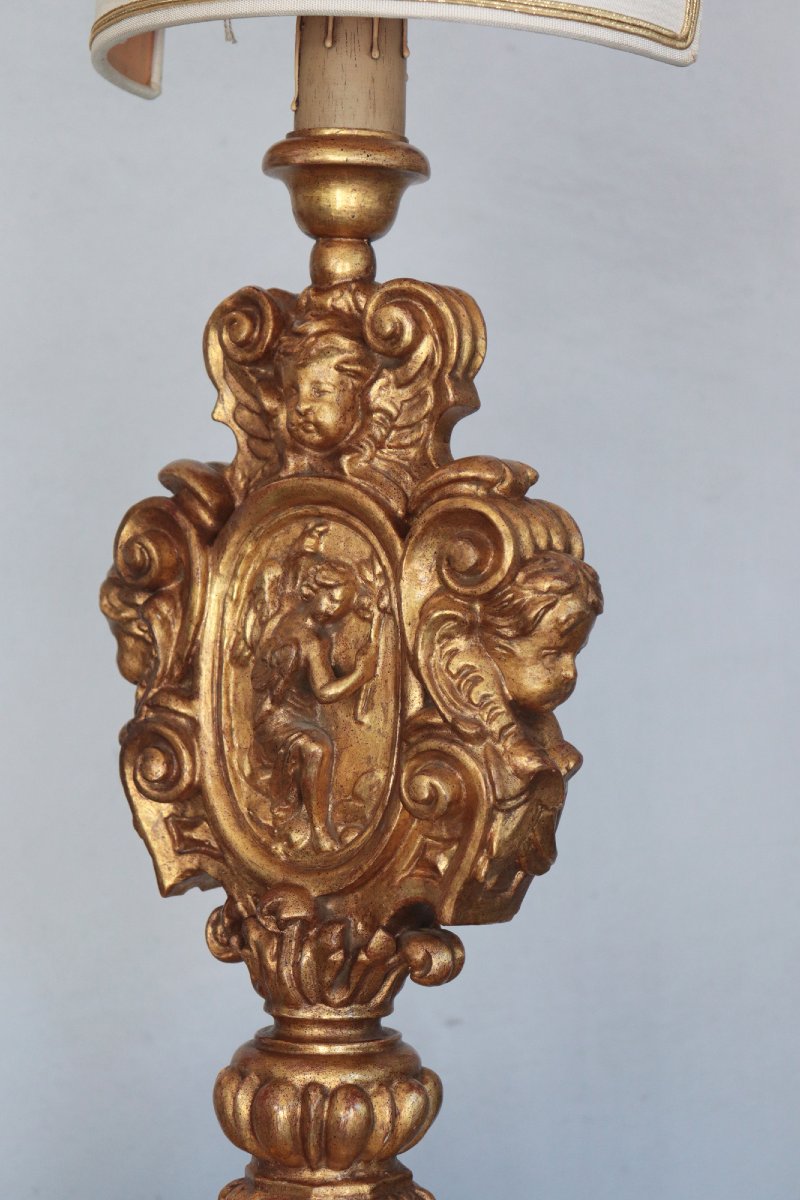 Lampada da tavolo dorata, '900-photo-3