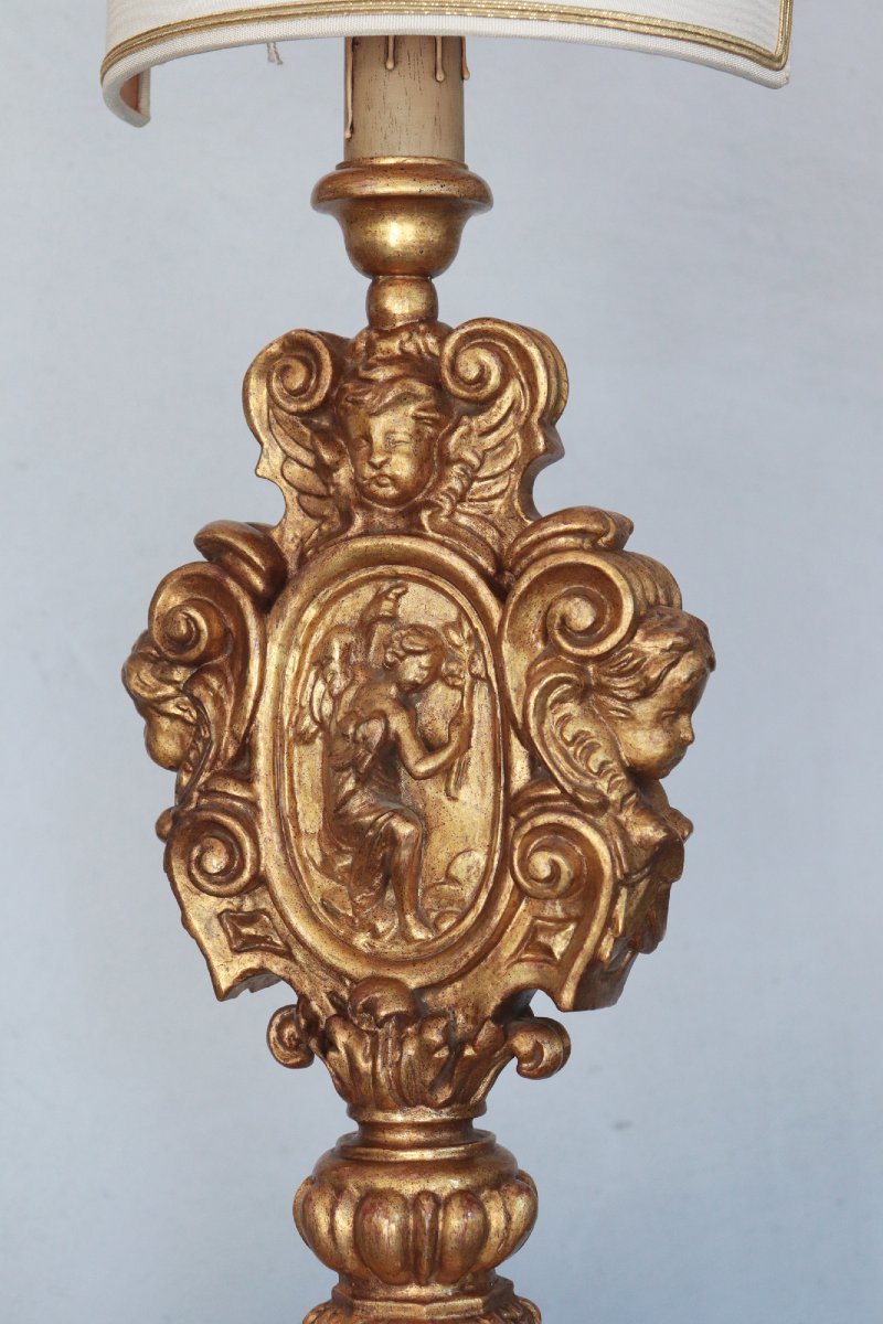 Lampada da tavolo dorata, '900-photo-4