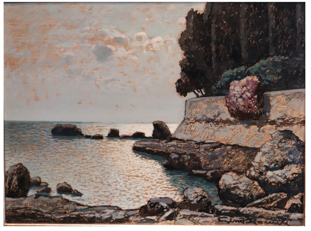 Gino Romiti (Livorno 1881-1967) - Scogli-photo-2