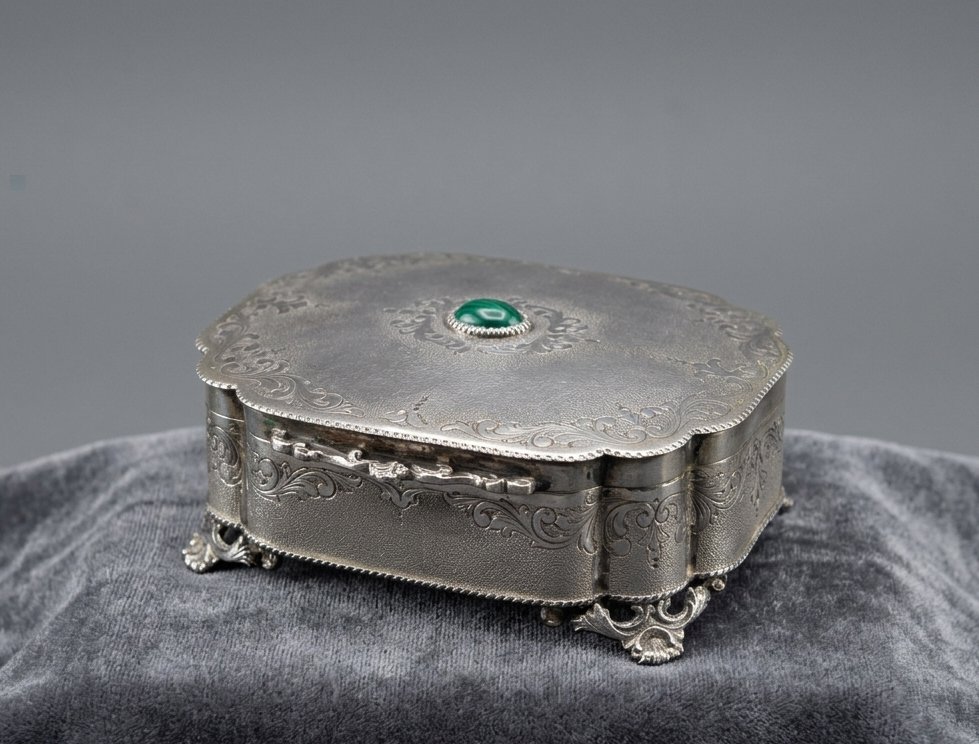 Cofanetto portagioie in argento, inizi '900