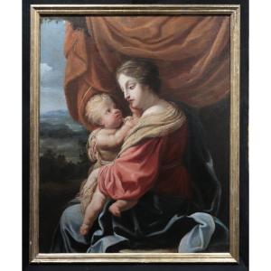 Dipinto Francese : Madonna con Bambino, '600