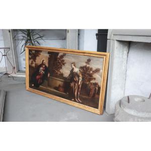 Pittore Veneto "Cristo e la Samaritana al Pozzo" '600