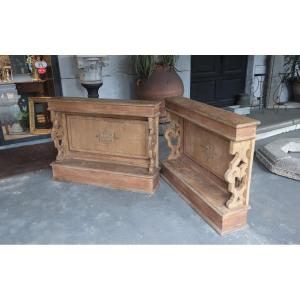 2 balaustre in legno laccato, Inizio 800