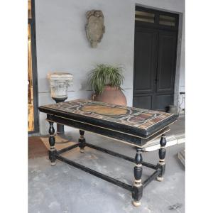 Tavolo consolle Laccato con Marmi, Toscana, 700