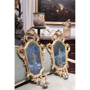 Coppia specchiere dorate, fine '700
