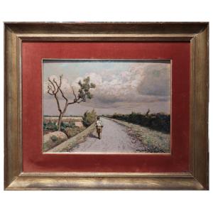Gino Romiti (Livorno 1881-1967) - Strada di campagna