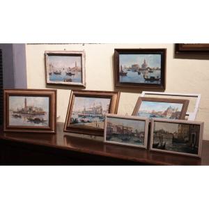 7 Dipinti "Vedute di Venezia", epoca inizi '900