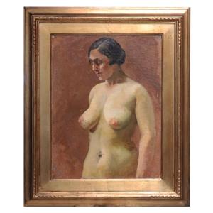 Dipinto ad olio: Nudo Femminile, '900
