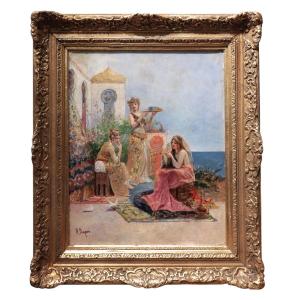Dipinto: Scena Orientalista, Francia, fine '800