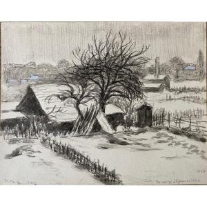 Peske Jean 1870 1949- Jan Miroslav Peszke Saint Pavin District Located Le Mans Signed Bg Dated 1946